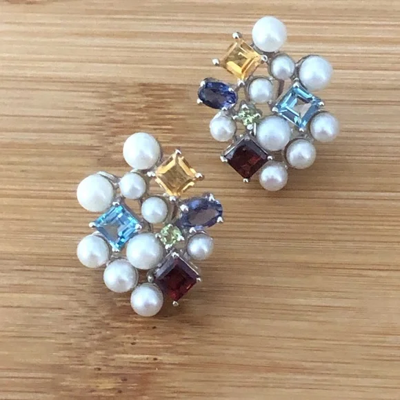 $72  Ross-Simons Designer Estate Stud Earrings  Sterling  Marked RS 925 CHINA - Picture 1 of 5